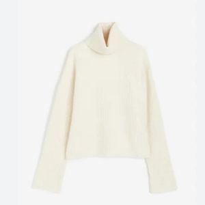 Oversized Turtleneck Sweater, Cream, Size XL, By H&M